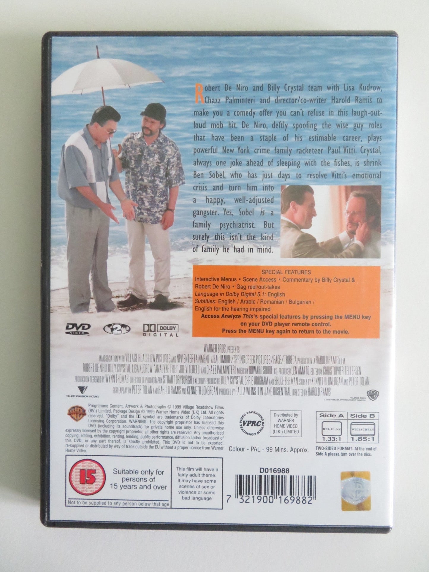 ANALYZE THIS (DVD) ROBERT DE NIRO BILLY CRYSTAL 1999 REGION 2 Movie posters