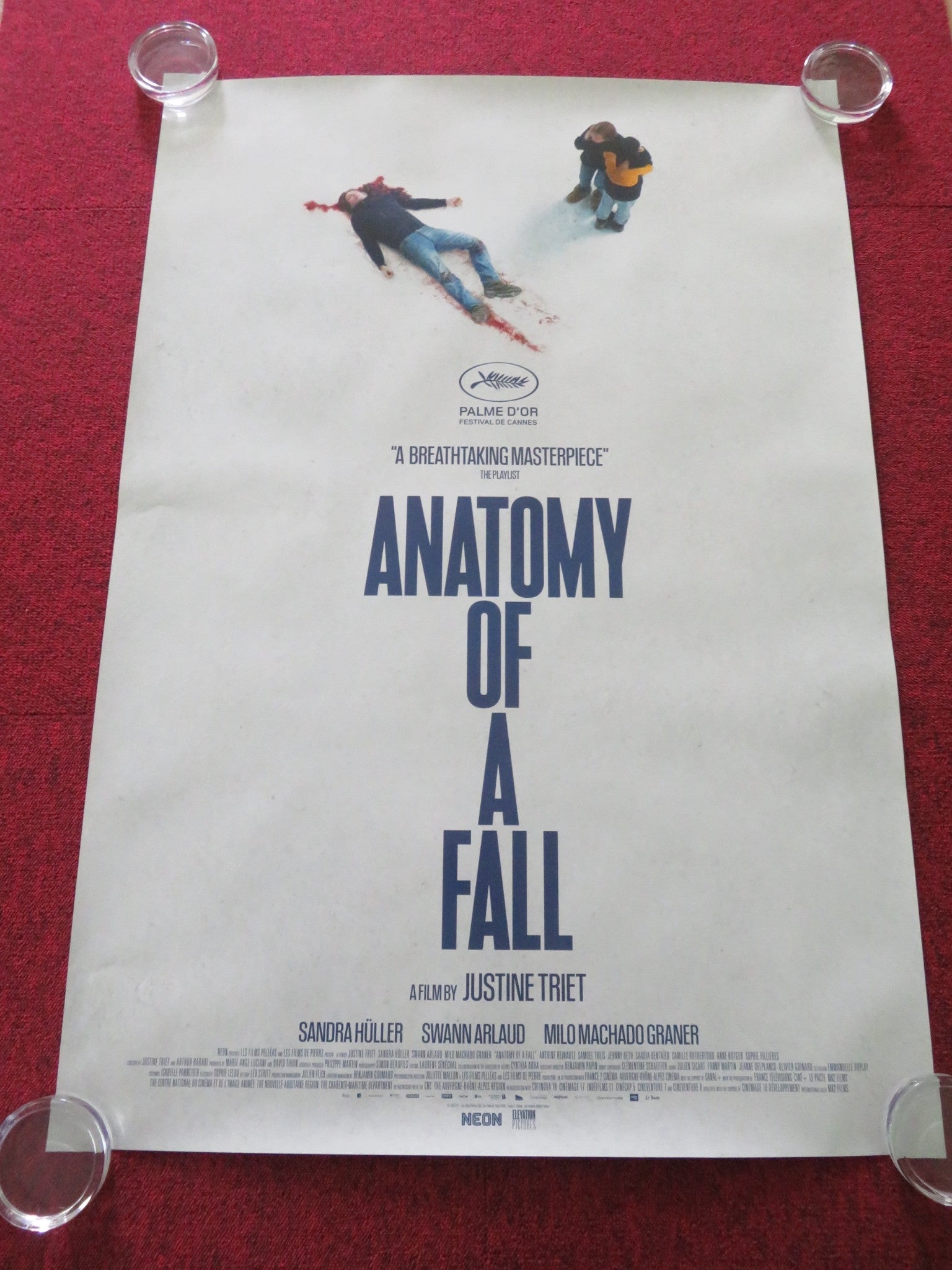 ANATOMY OF A FALL US ONE SHEET ROLLED POSTER SANDRA HULLER SWANN ARLAUD 2023 Rendezvous Cinema Movie posters
