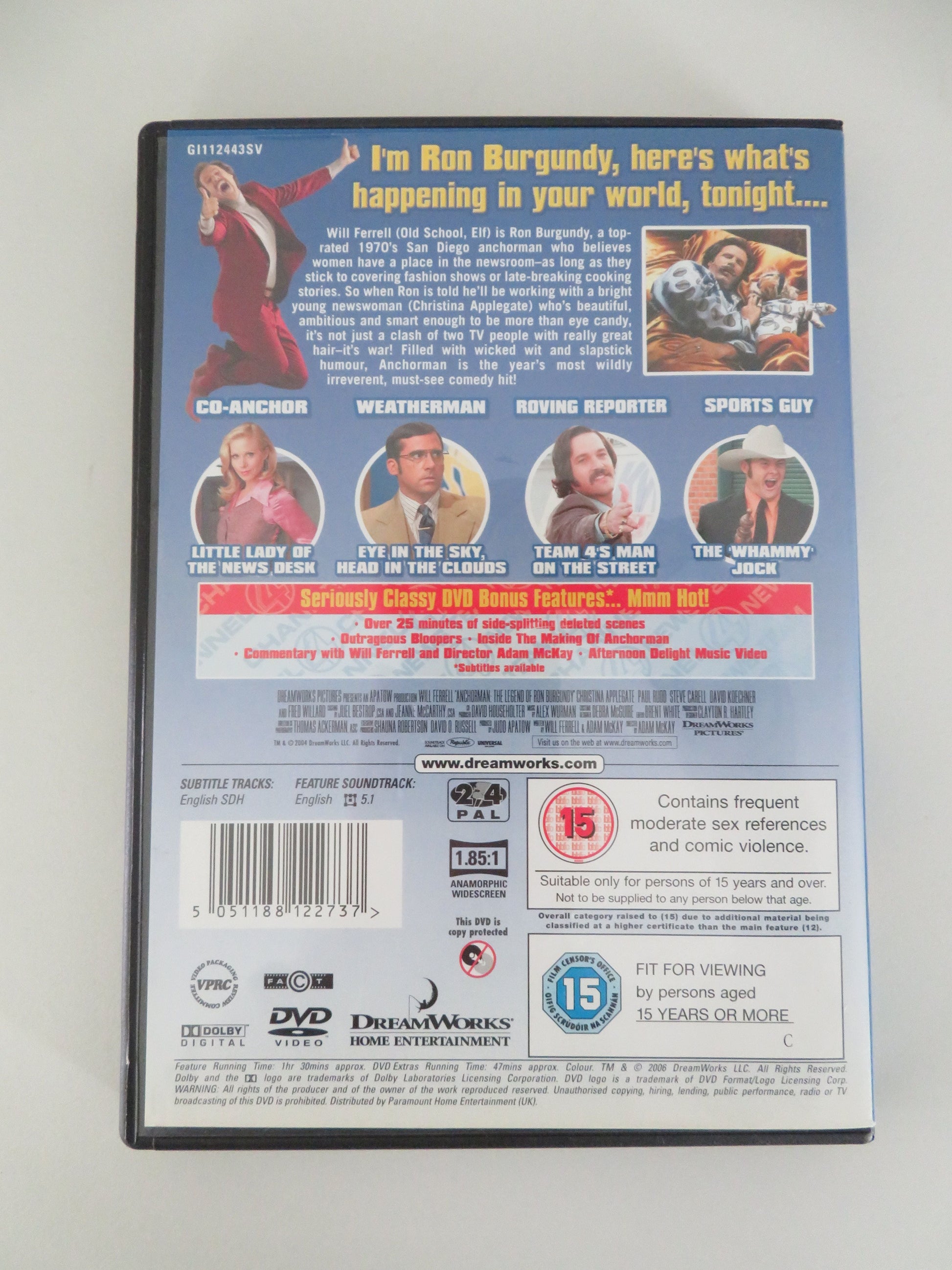 Anchorman: The Legend of Ron Burgundy (DVD) Will Ferrell 2004 Region 2,4 Movie posters