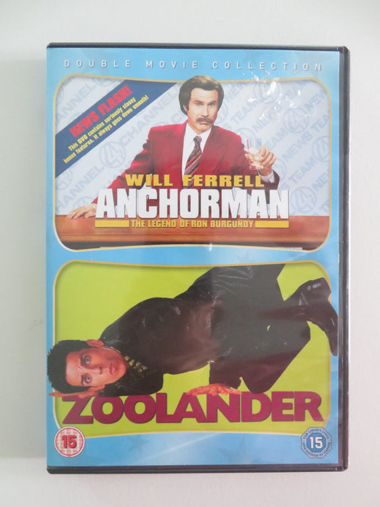 ANCHORMAN / ZOOLANDER - DOUBLE MOVIE COLLECTION (DVD) W.FERREL 2004 REGION 2 Movie posters