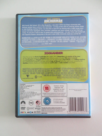 ANCHORMAN / ZOOLANDER - DOUBLE MOVIE COLLECTION (DVD) W.FERREL 2004 REGION 2 Movie posters