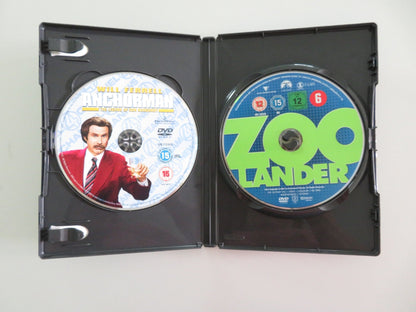 ANCHORMAN / ZOOLANDER - DOUBLE MOVIE COLLECTION (DVD) W.FERREL 2004 REGION 2 Movie posters