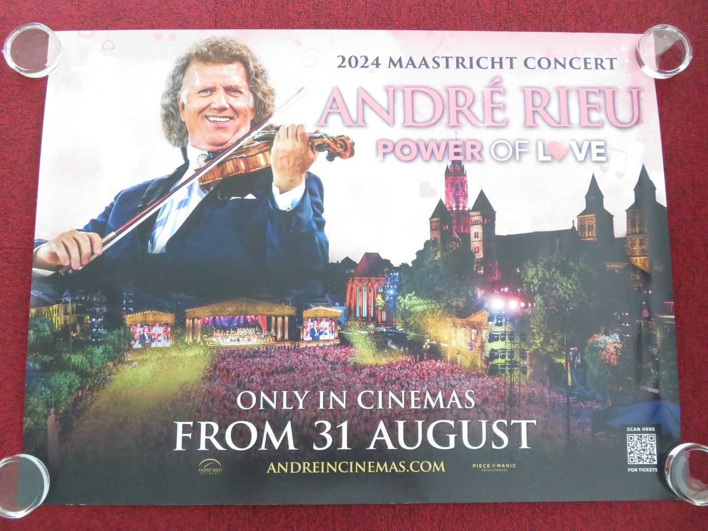 ANDRE RIEU'S 2024 MAASTRICHT CONCERT: POWER OF LOVE UK QUAD ROLLED POSTER 2024 Movie posters
