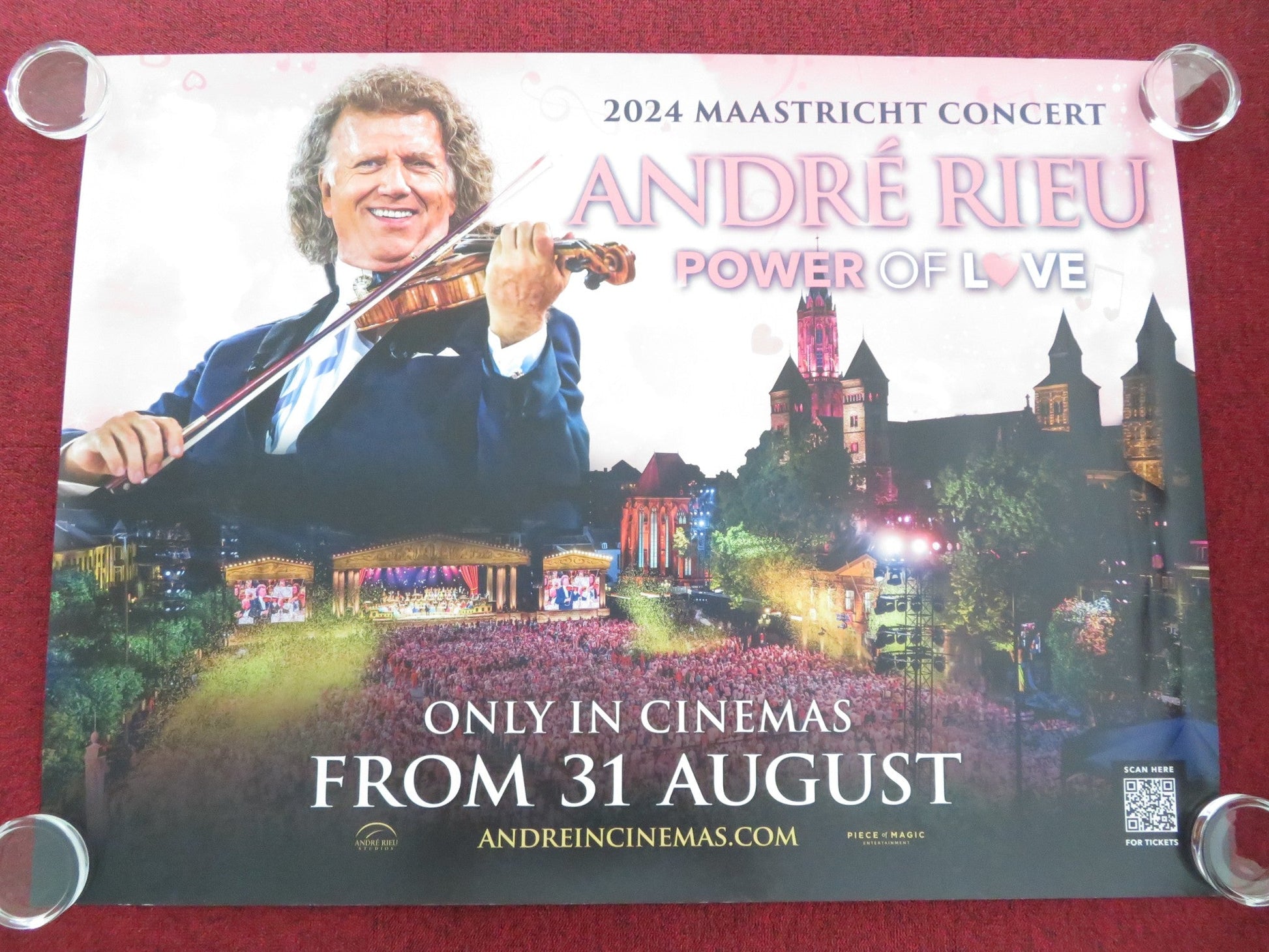 ANDRE RIEU'S 2024 MAASTRICHT CONCERT: POWER OF LOVE UK QUAD ROLLED POSTER 2024 Movie posters
