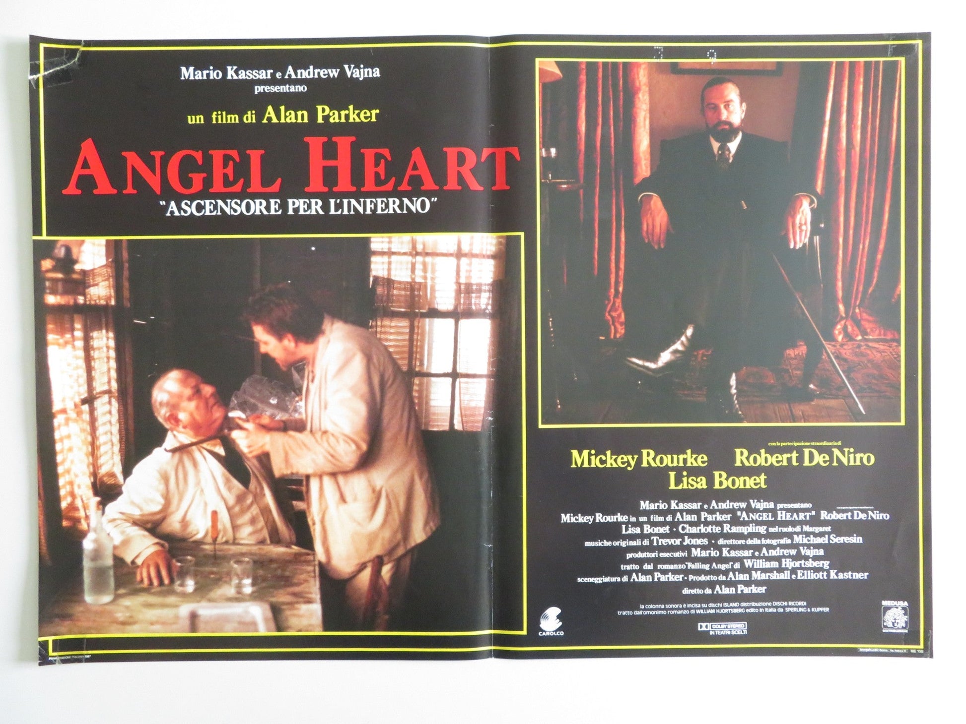 ANGEL HEART - B ITALIAN FOTOBUSTA POSTER MICKEY ROURKE ROBERT DE NIRO 1987 Rendezvous Cinema Movie posters