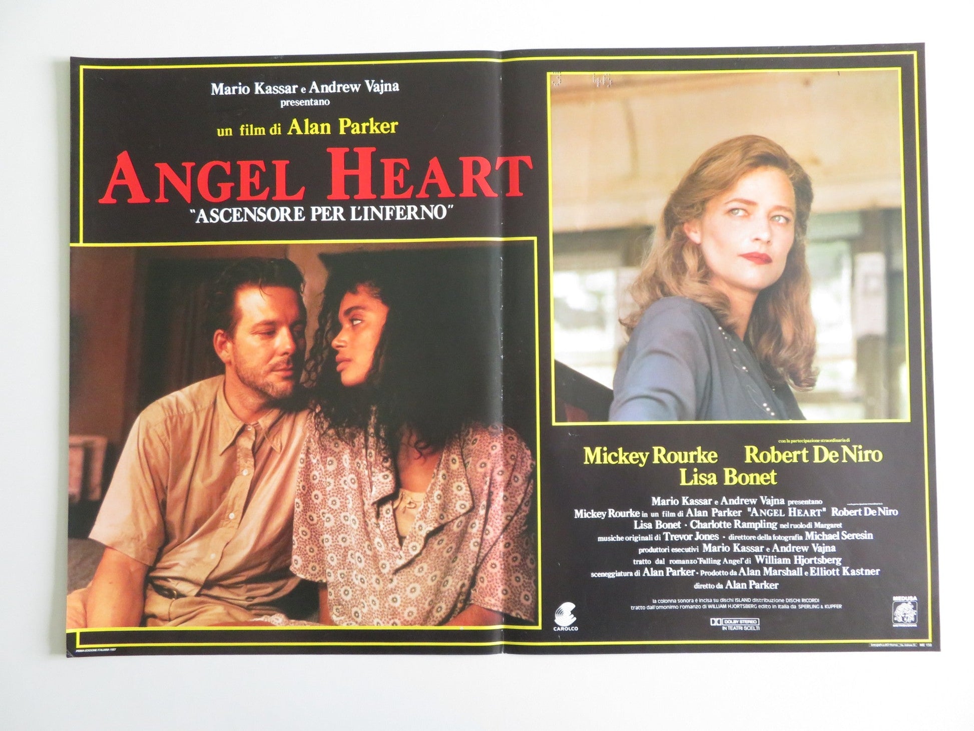 ANGEL HEART - C ITALIAN FOTOBUSTA POSTER MICKEY ROURKE ROBERT DE NIRO 1987 Rendezvous Cinema Movie posters