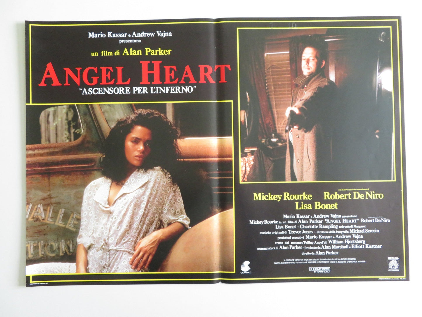 ANGEL HEART - D ITALIAN FOTOBUSTA POSTER MICKEY ROURKE ROBERT DE NIRO 1987 Rendezvous Cinema Movie posters