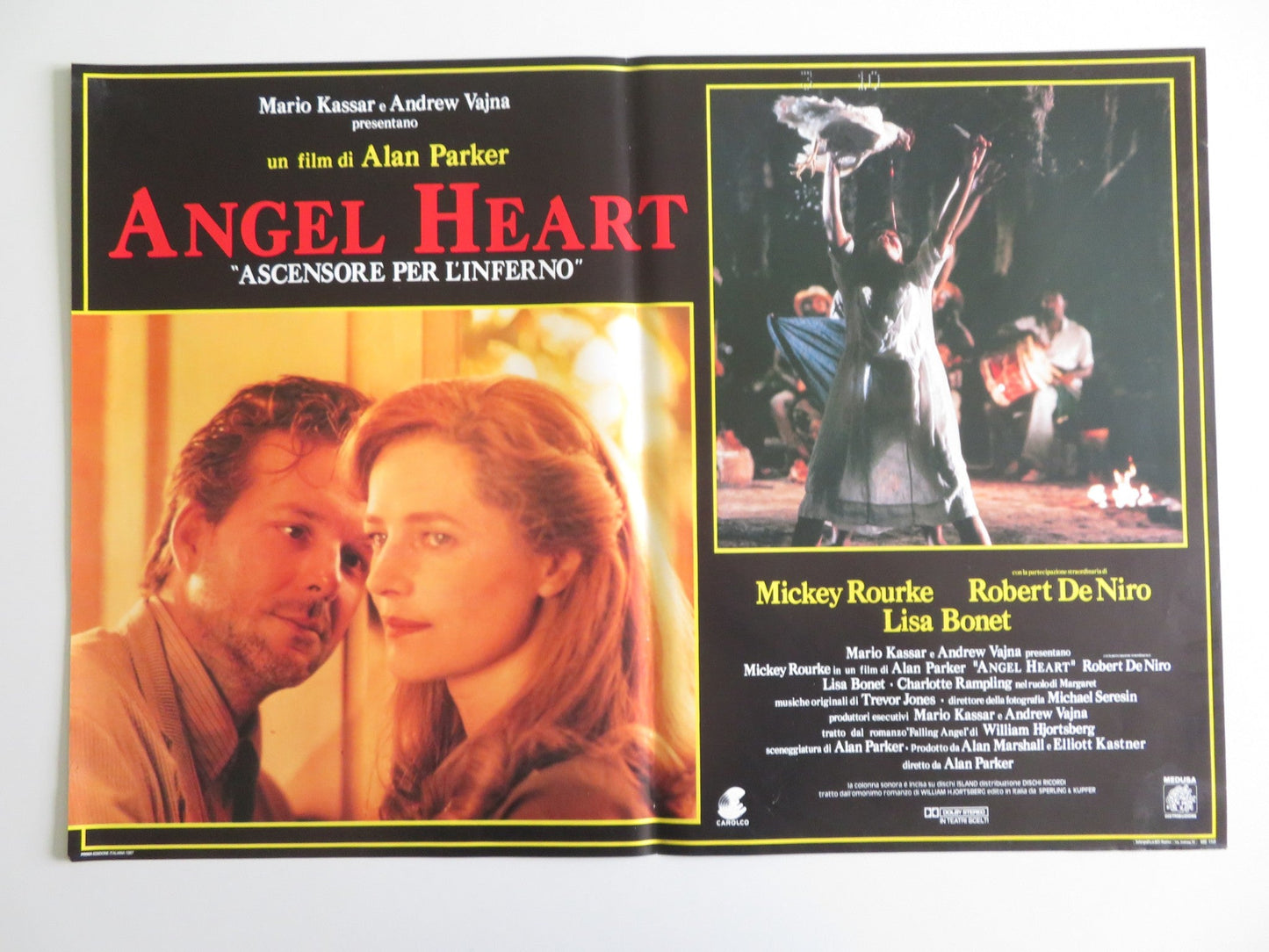 ANGEL HEART - G ITALIAN FOTOBUSTA POSTER MICKEY ROURKE ROBERT DE NIRO 1987 Rendezvous Cinema Movie posters