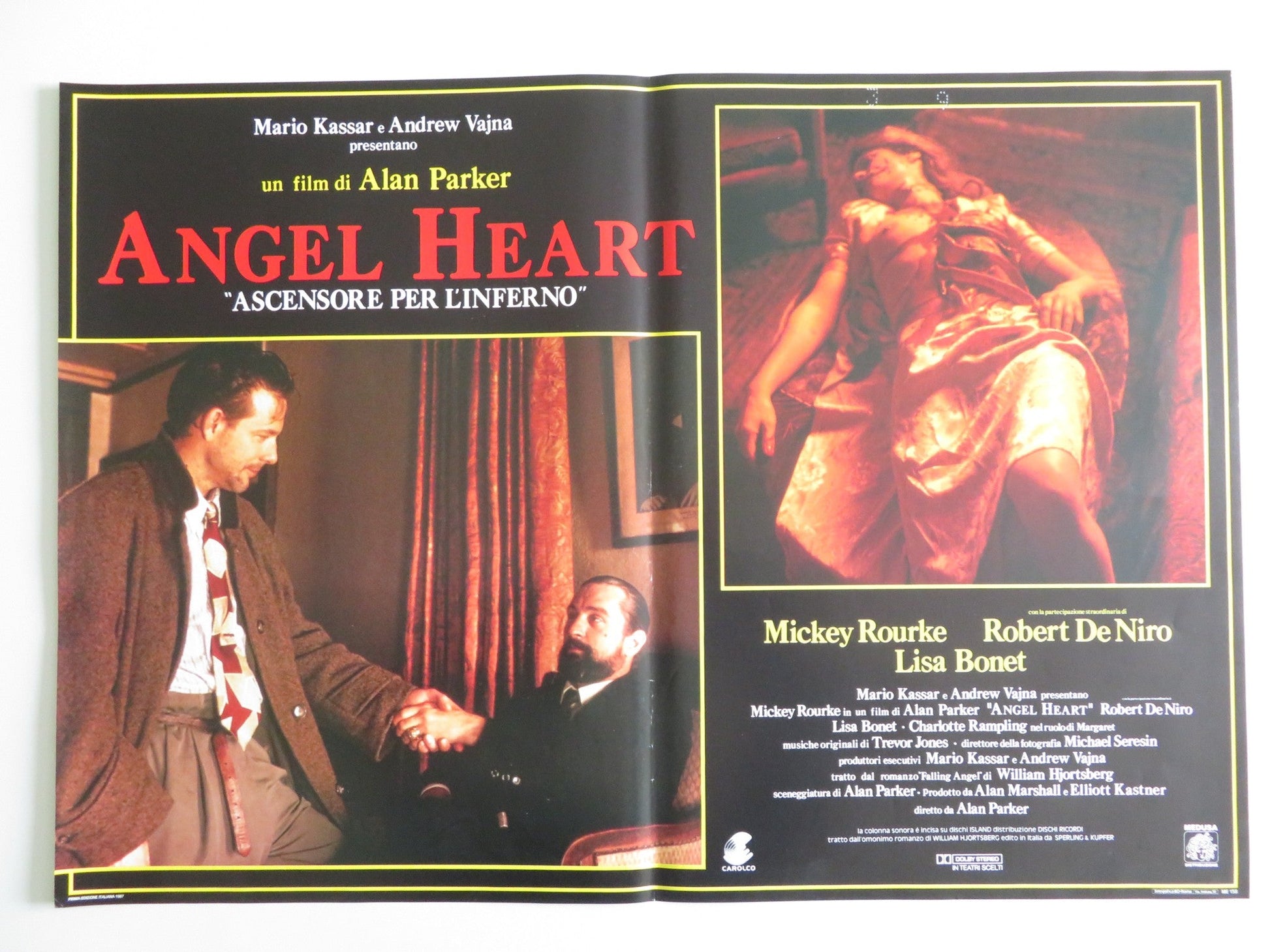 ANGEL HEART - H ITALIAN FOTOBUSTA POSTER MICKEY ROURKE ROBERT DE NIRO 1987 Rendezvous Cinema Movie posters