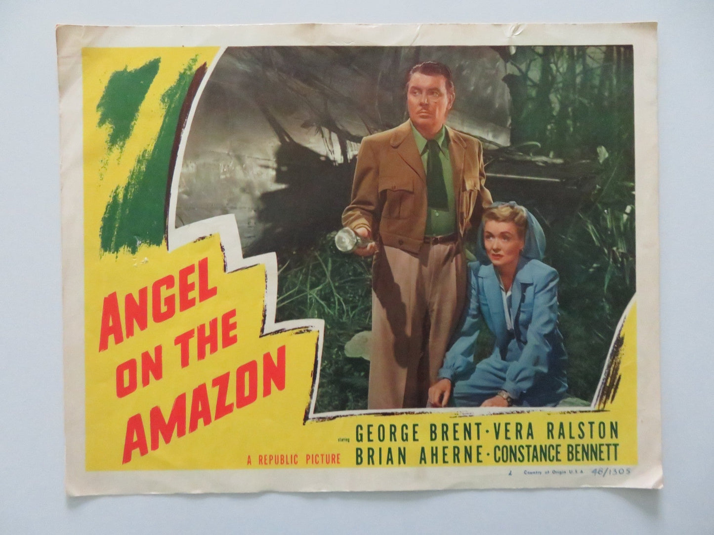 ANGEL ON THE AMAZON - #2 US LOBBY CARD GEORGE BRENT VERA RALSTON 1948 Rendezvous Cinema Movie posters