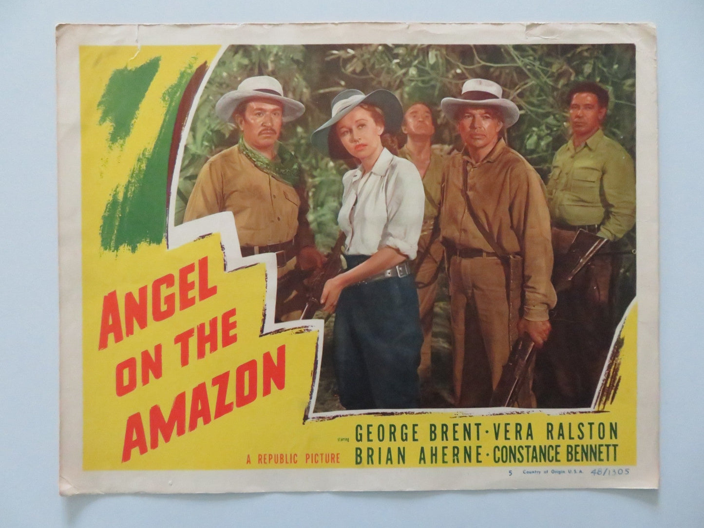 ANGEL ON THE AMAZON - #5 LOBBY CARD GEORGE BRENT VERA RALSTON 1948 Rendezvous Cinema Movie posters
