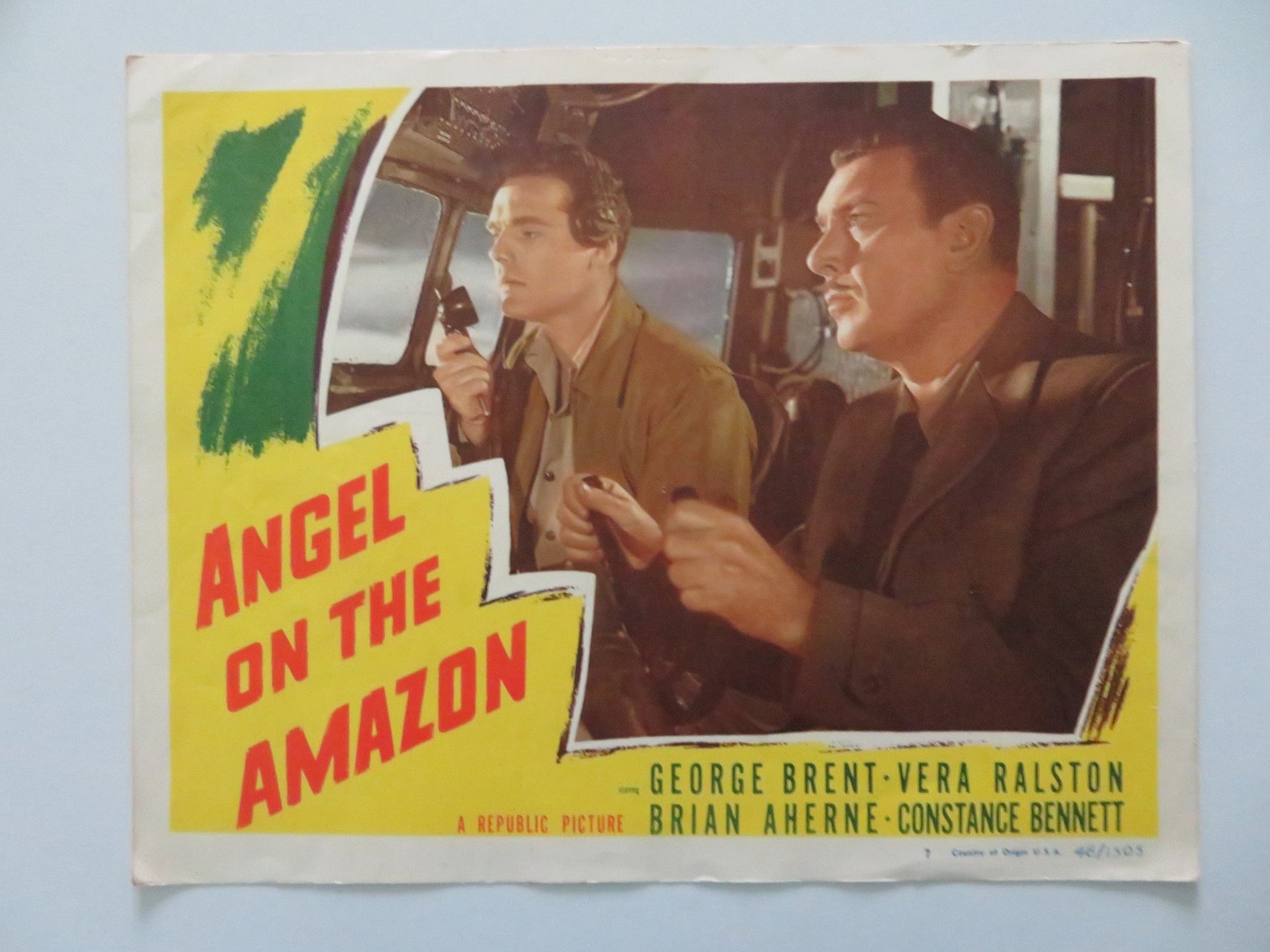 ANGEL ON THE AMAZON - #7 LOBBY CARD GEORGE BRENT VERA RALSTON 1948 Rendezvous Cinema Movie posters