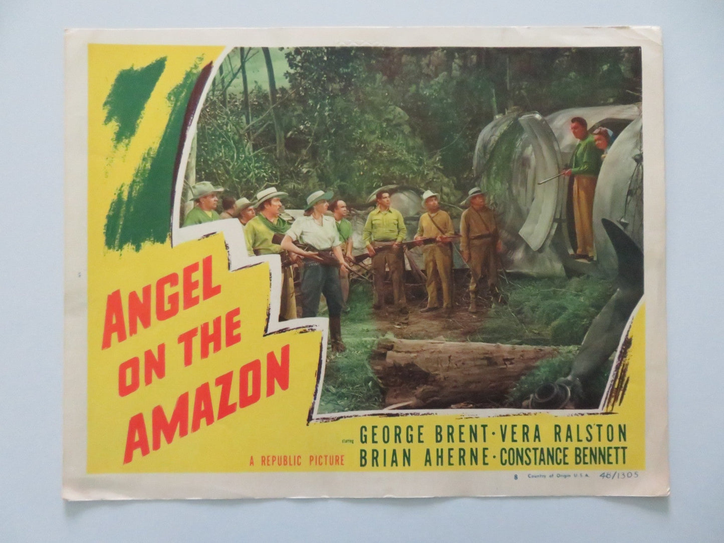 ANGEL ON THE AMAZON - #8 LOBBY CARD GEORGE BRENT VERA RALSTON 1948 Rendezvous Cinema Movie posters