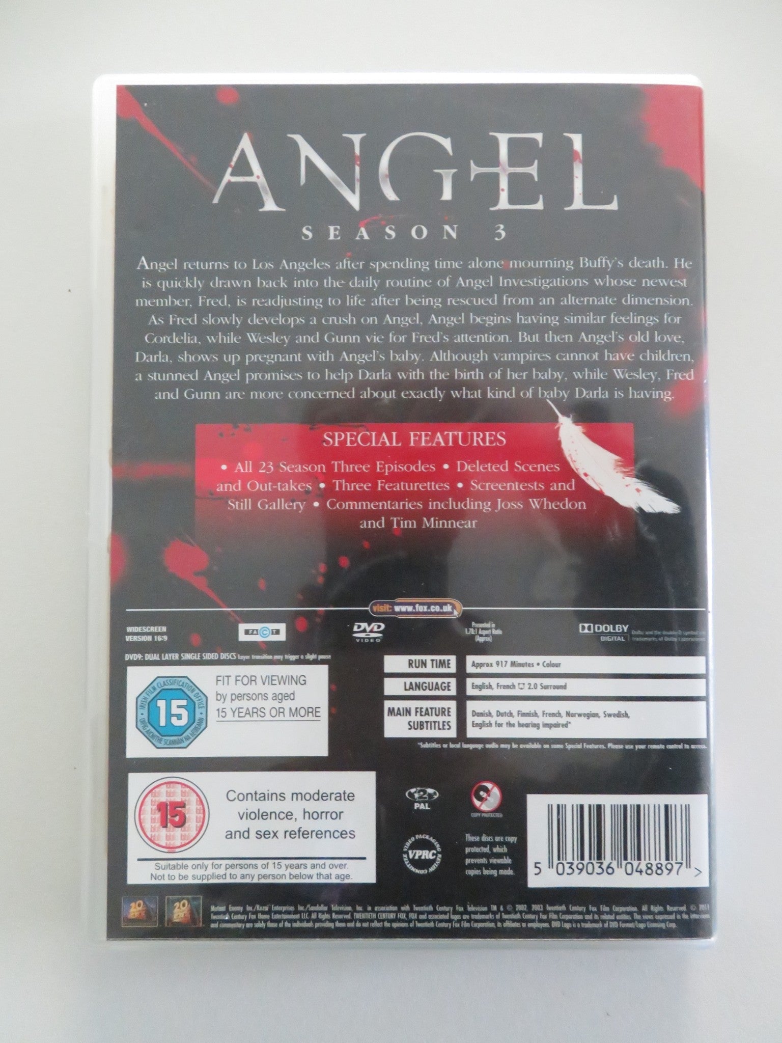 ANGEL SEASON 3 - ALL 23 EPISODES ON 6 DISCS (DVD) DAVID BOREANAZ 2001 REGION 2 - Rendezvous Cinema