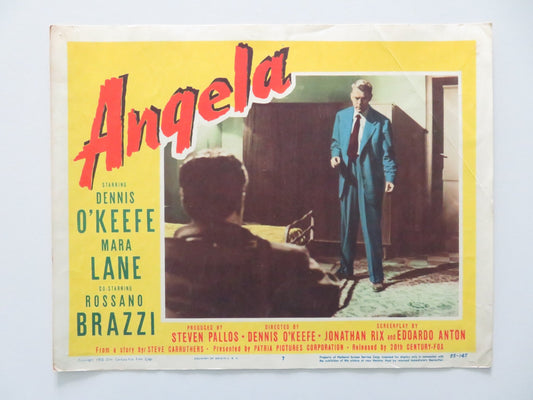 ANGELA - #7 US LOBBY CARD DENNIS O'KEEFE MARA LANE 1955 Rendezvous Cinema Movie posters