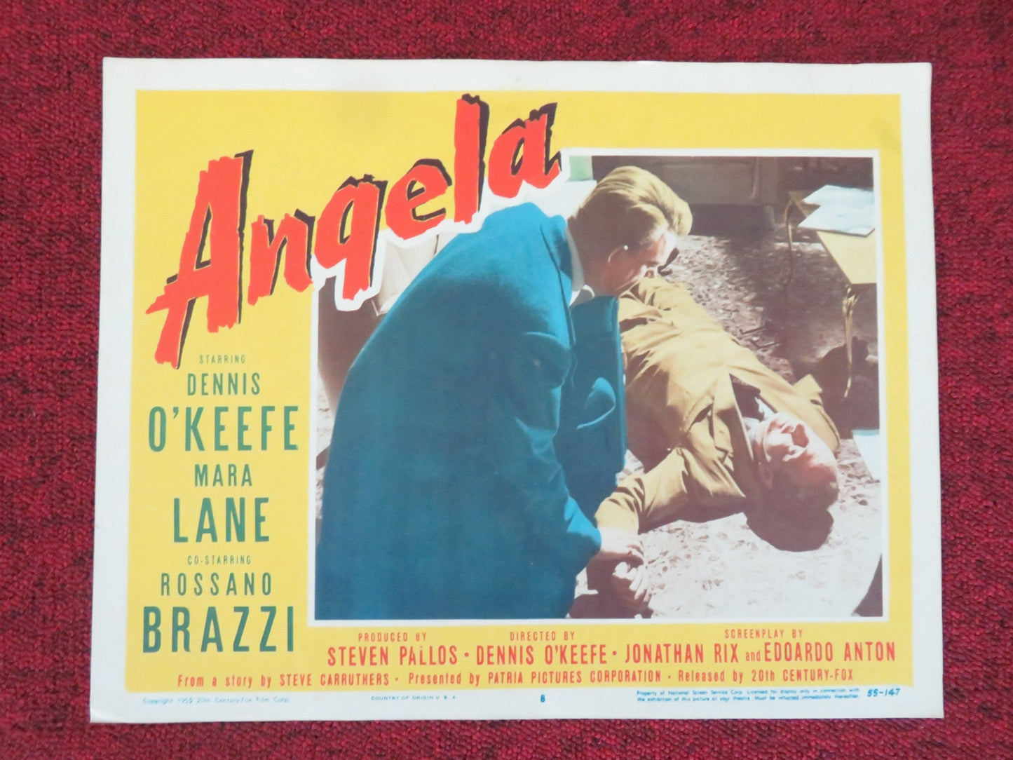 ANGELA US LOBBY CARD FULL SET DENNIS O'KEEFE MARA LANE 1955 Movie posters