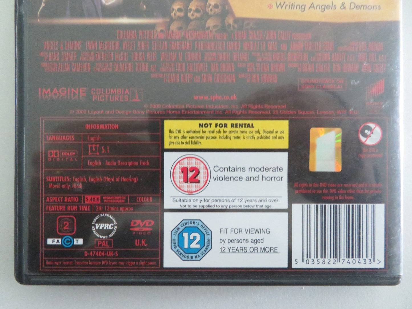 ANGELS & DEMONS (DVD) TOM HANKS EWAN MCGREGOR 2009 REGION 2 Movie posters