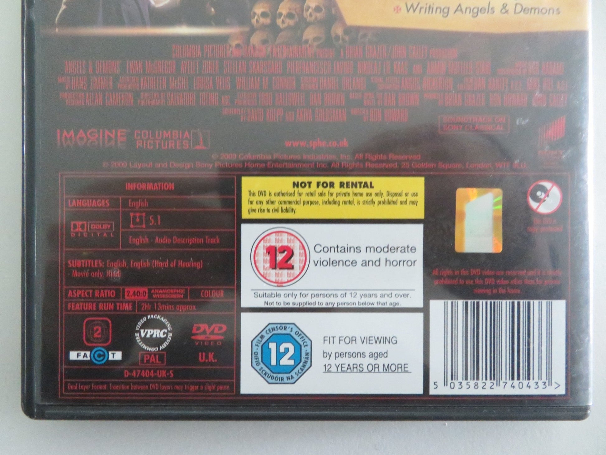 ANGELS & DEMONS (DVD) TOM HANKS EWAN MCGREGOR 2009 REGION 2 Movie posters