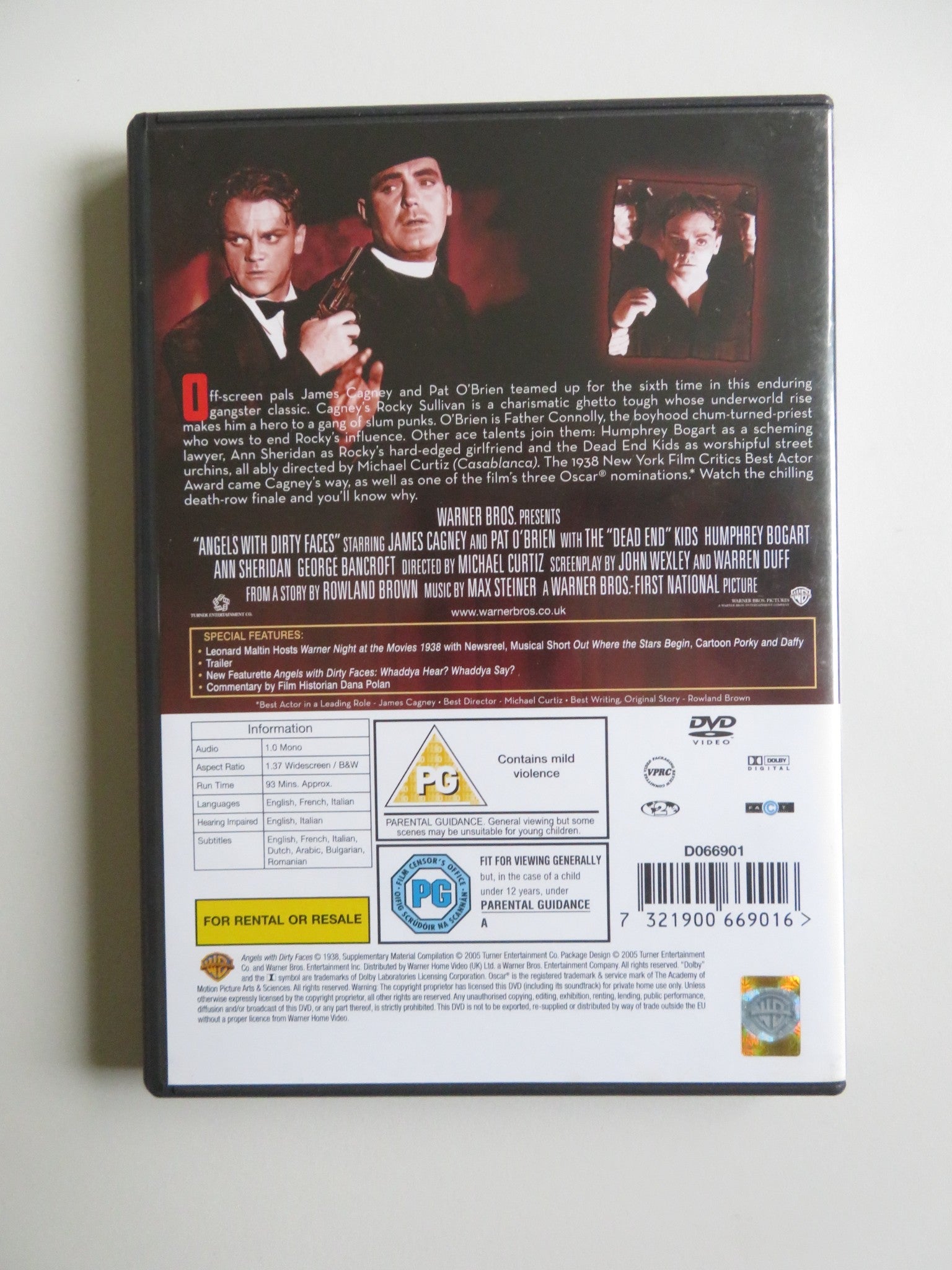 ANGELS WITH DIRTY FACES (DVD) JAMES CAGNEY PAT O'BRIEN BOGART 1938 REGION 2 Movie posters
