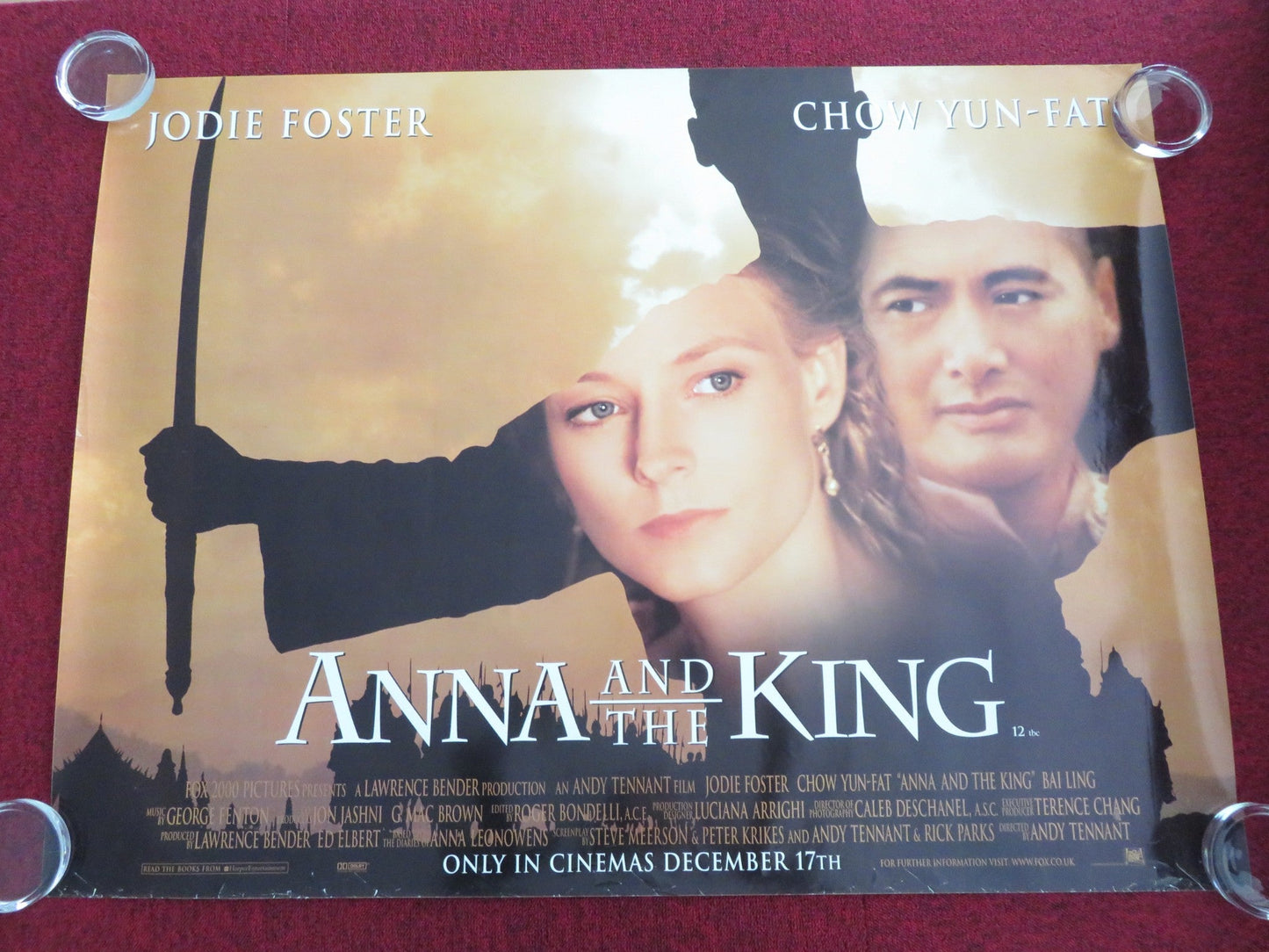ANNA AND THE KING - B UK QUAD ROLLED POSTER JODIE FOSTER CHOW YUN-FAT 1999 - Rendezvous Cinema