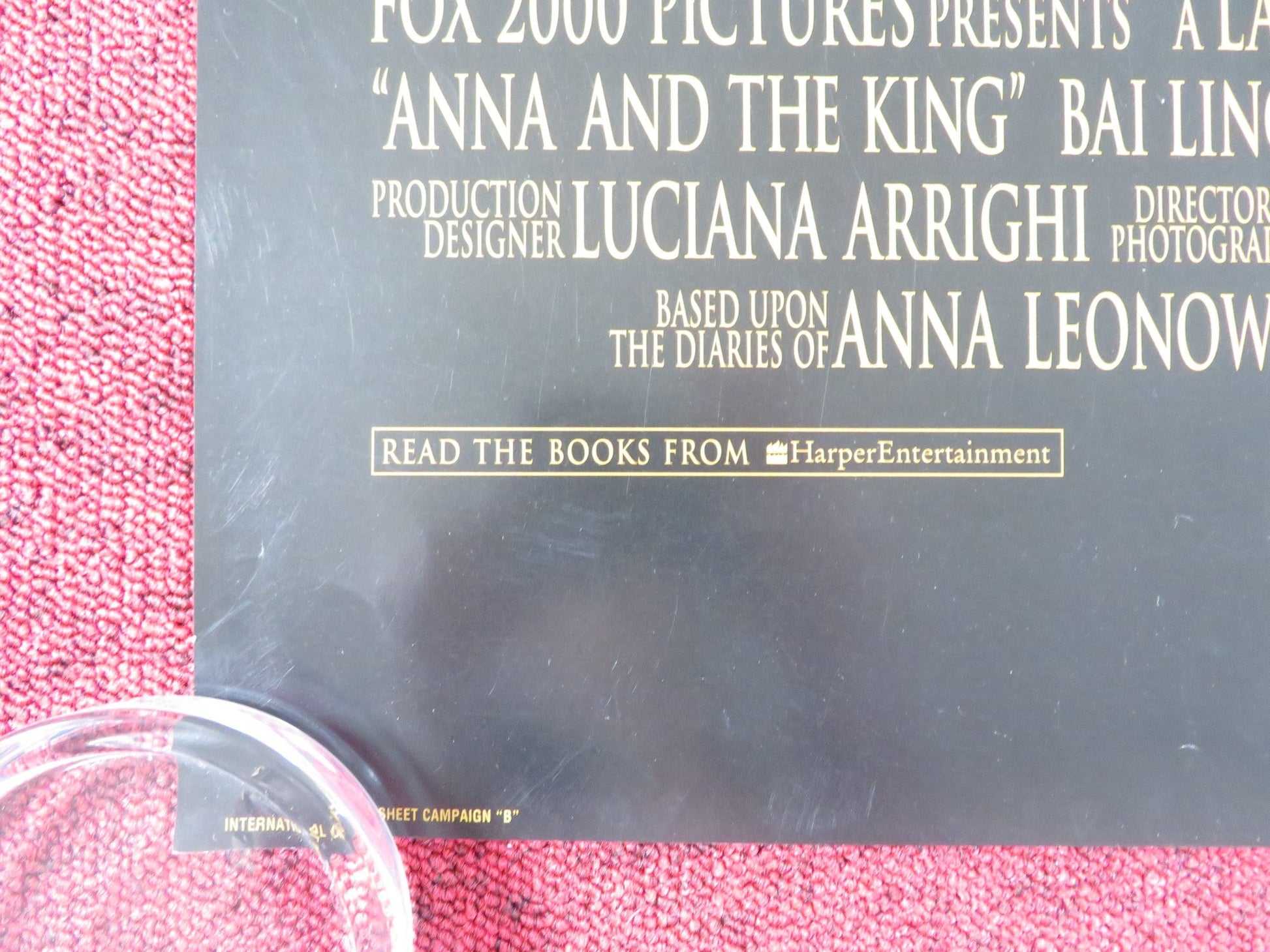 ANNA AND THE KING US ONE SHEET ROLLED POSTER JODIE FOSTER CHOW YUN - FAT 1999 Rendezvous Cinema Movie posters