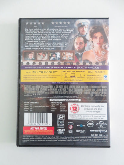 ANNA KARENINA - B (DVD) KEIRA KNIGHTLEY JUDE LAW 2012 REGION 2, 4, 5 Movie posters