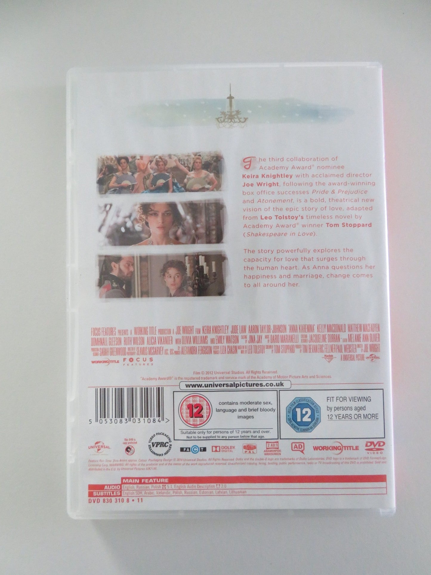 ANNA KARENINA (DVD) KEIRA KNIGHTLEY JUDE LAW 2012 REGION 2,4,5 Movie posters