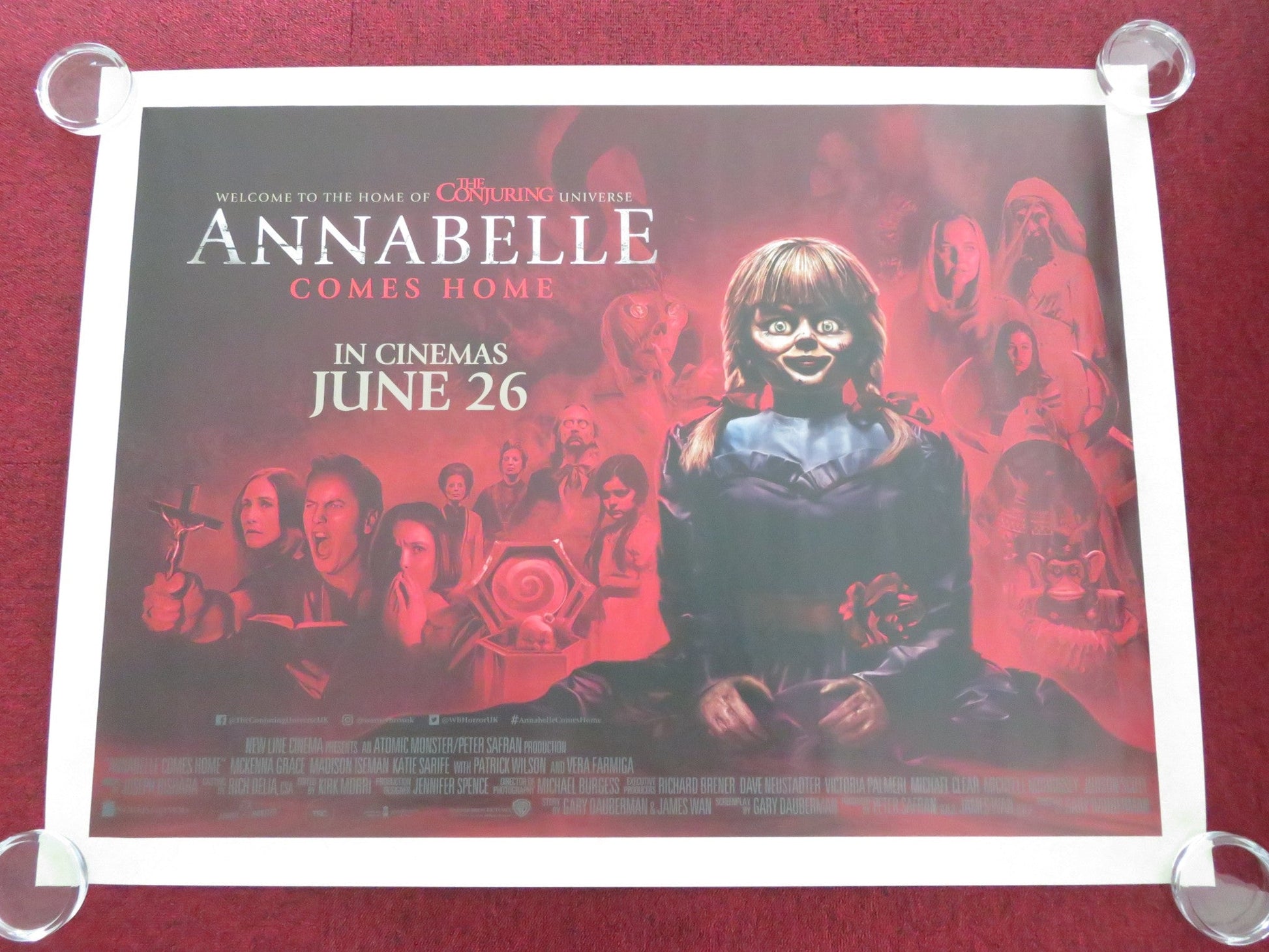 ANNABELLE COMES HOME UK QUAD ROLLED POSTER VERA FARMIGA PATRICK WILSON 2019 Movie posters