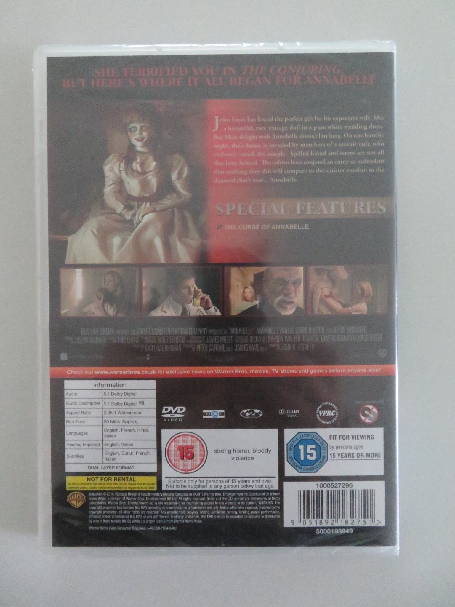 ANNABELLE (DVD) ANNABELLE WALLIS WARD HORTON 2014 REGION 2 Movie posters
