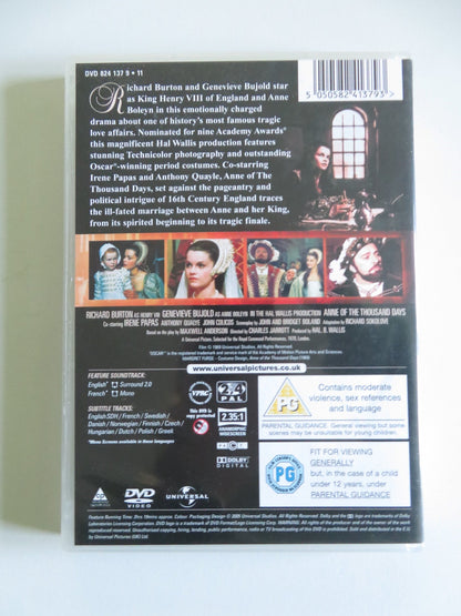 ANNE OF THE THOUSAND DAYS (DVD) RICHARD BURTON GENEVIEVE BUJOLD 1969 REGION 2,4 - Rendezvous Cinema