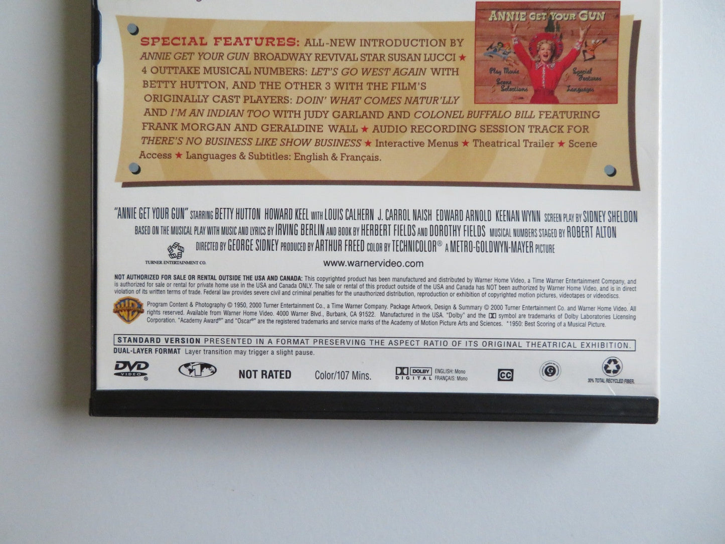 ANNIE GET YOUR GUN (DVD) BETTY HUTTON HOWARD KEEL 1950 REGION 1 Movie posters