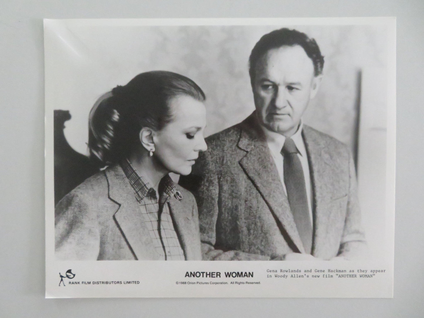 ANOTHER WOMAN MOVIE STILL PHOTO LOT OF 9 GENE HACKMAN GENA ROWLANDS 1988 - Rendezvous Cinema