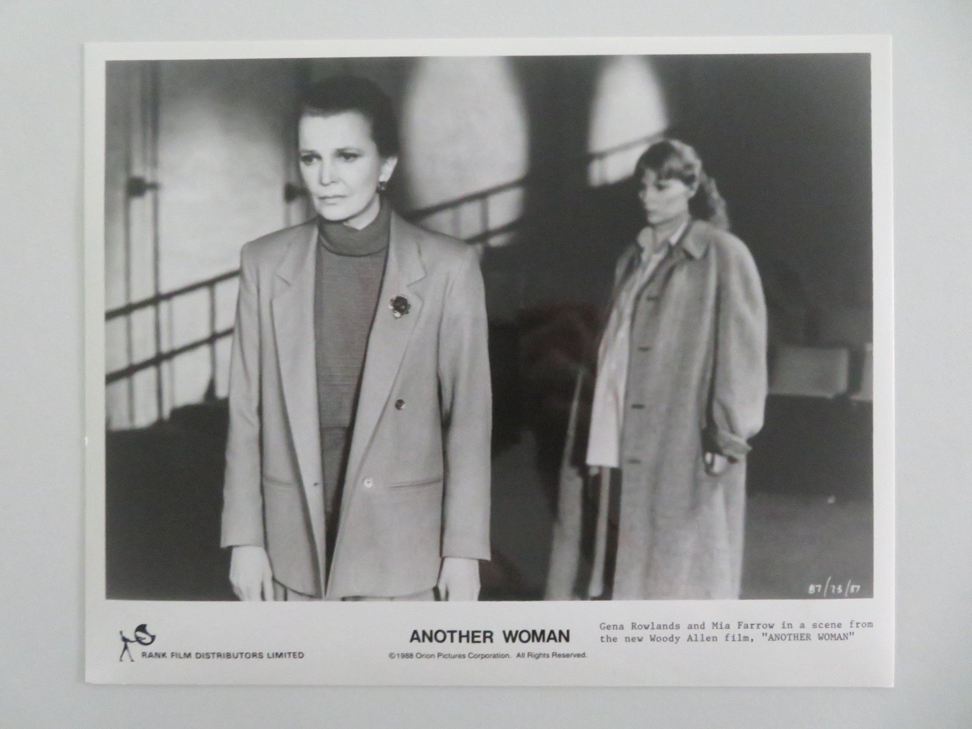 ANOTHER WOMAN MOVIE STILL PHOTO LOT OF 9 GENE HACKMAN GENA ROWLANDS 1988 - Rendezvous Cinema