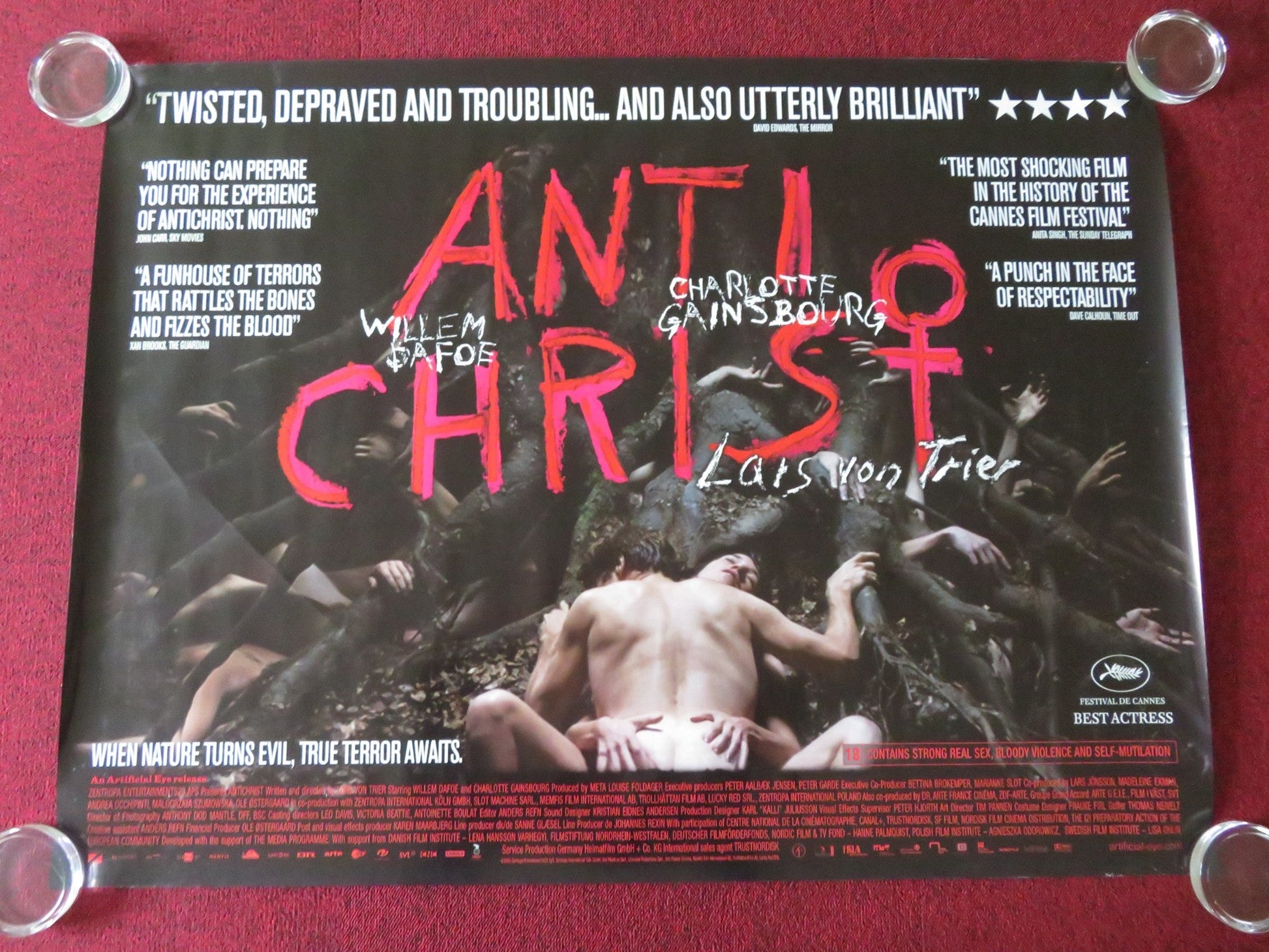 ANTICHRIST UK QUAD ROLLED POSTER WILLEM DAFOE CHARLOTTE GAINSBOURG 2009 Movie posters