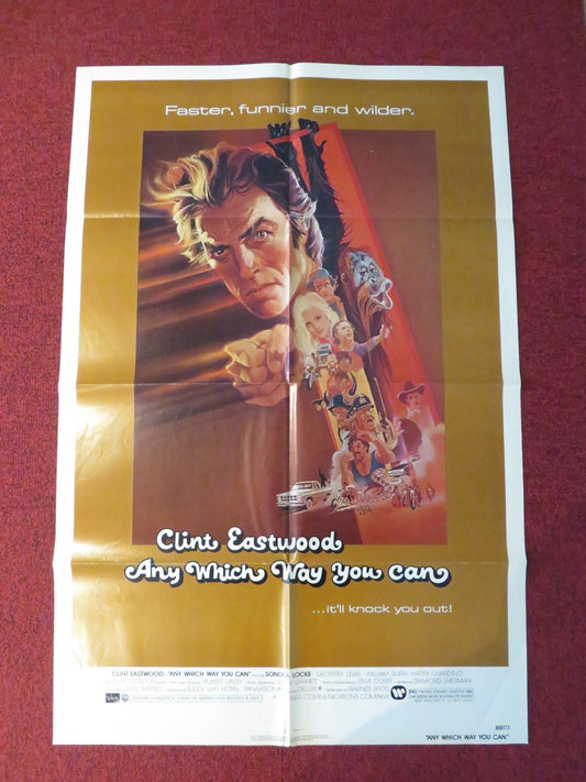 ANY WHICH WAY YOU CAN FOLDED US ONE SHEET POSTER CLINT EASTWOOD S. LOCKE 1980 Rendezvous Cinema Movie posters