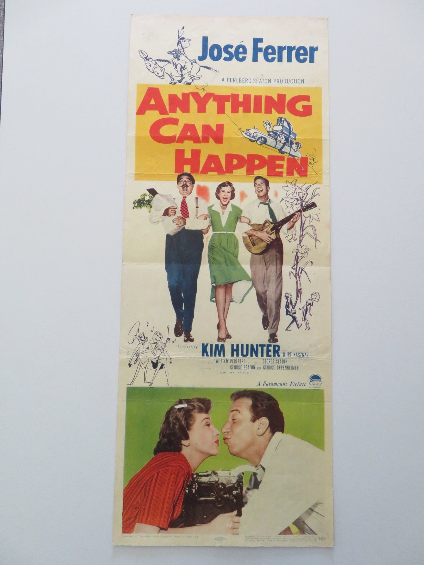 ANYTHING CAN HAPPEN US INSERT POSTER JOSE FERRER KIM HUNTER 1952 Rendezvous Cinema Movie posters