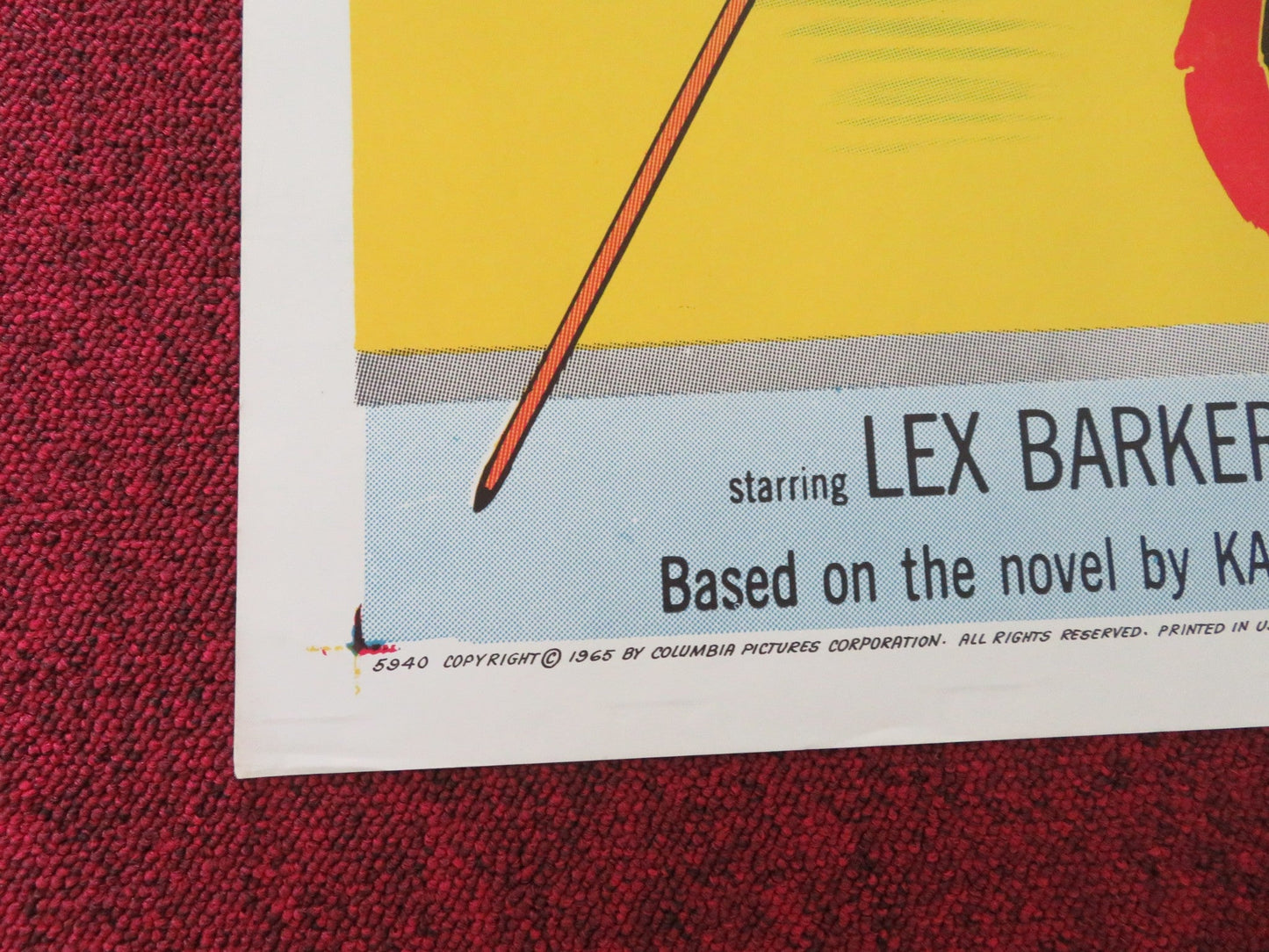 APACHE GOLD FOLDED US ONE SHEET POSTER LEX BARKER PIERRE BRICE 1965 Movie posters