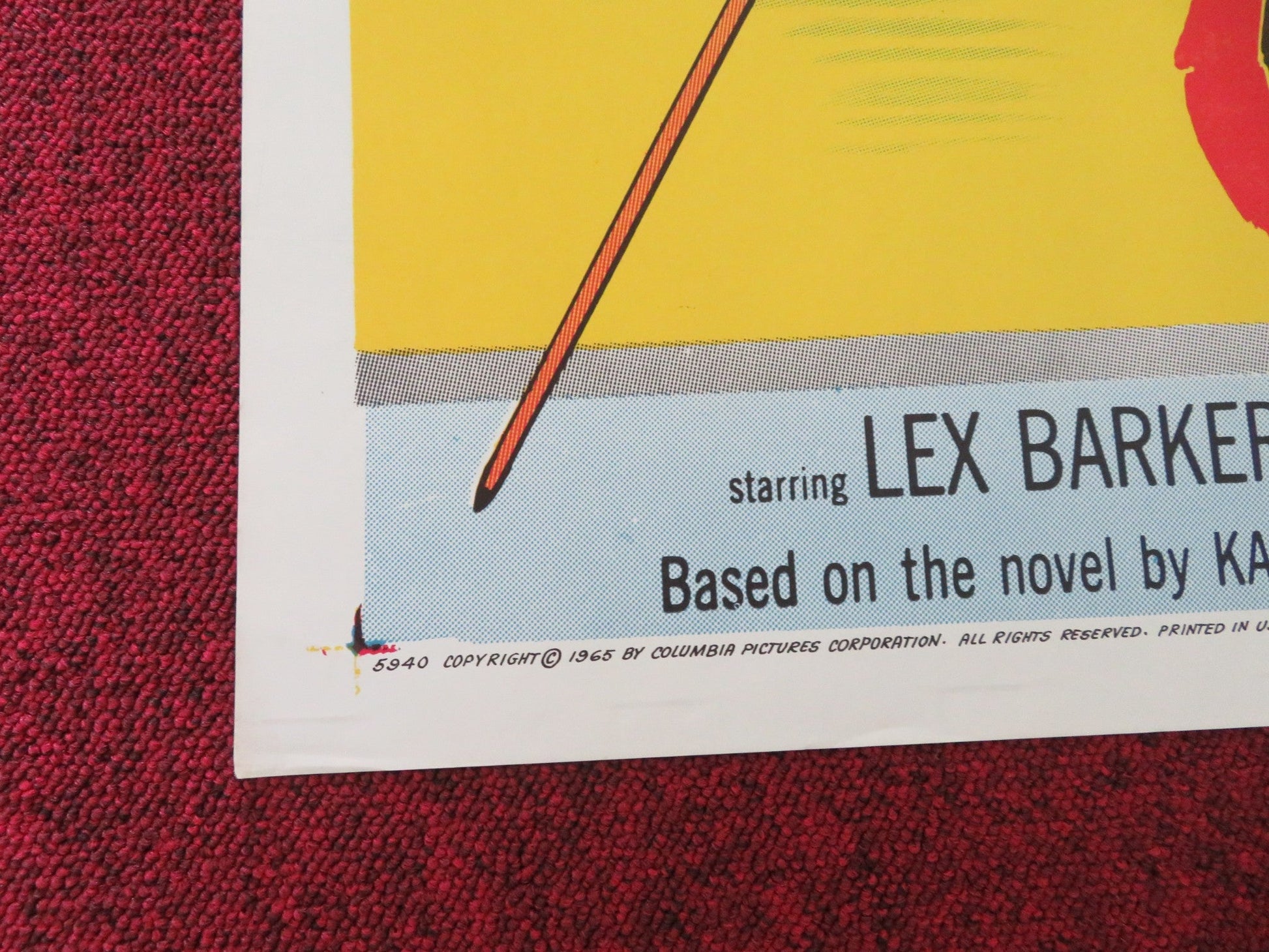 APACHE GOLD FOLDED US ONE SHEET POSTER LEX BARKER PIERRE BRICE 1965 Movie posters