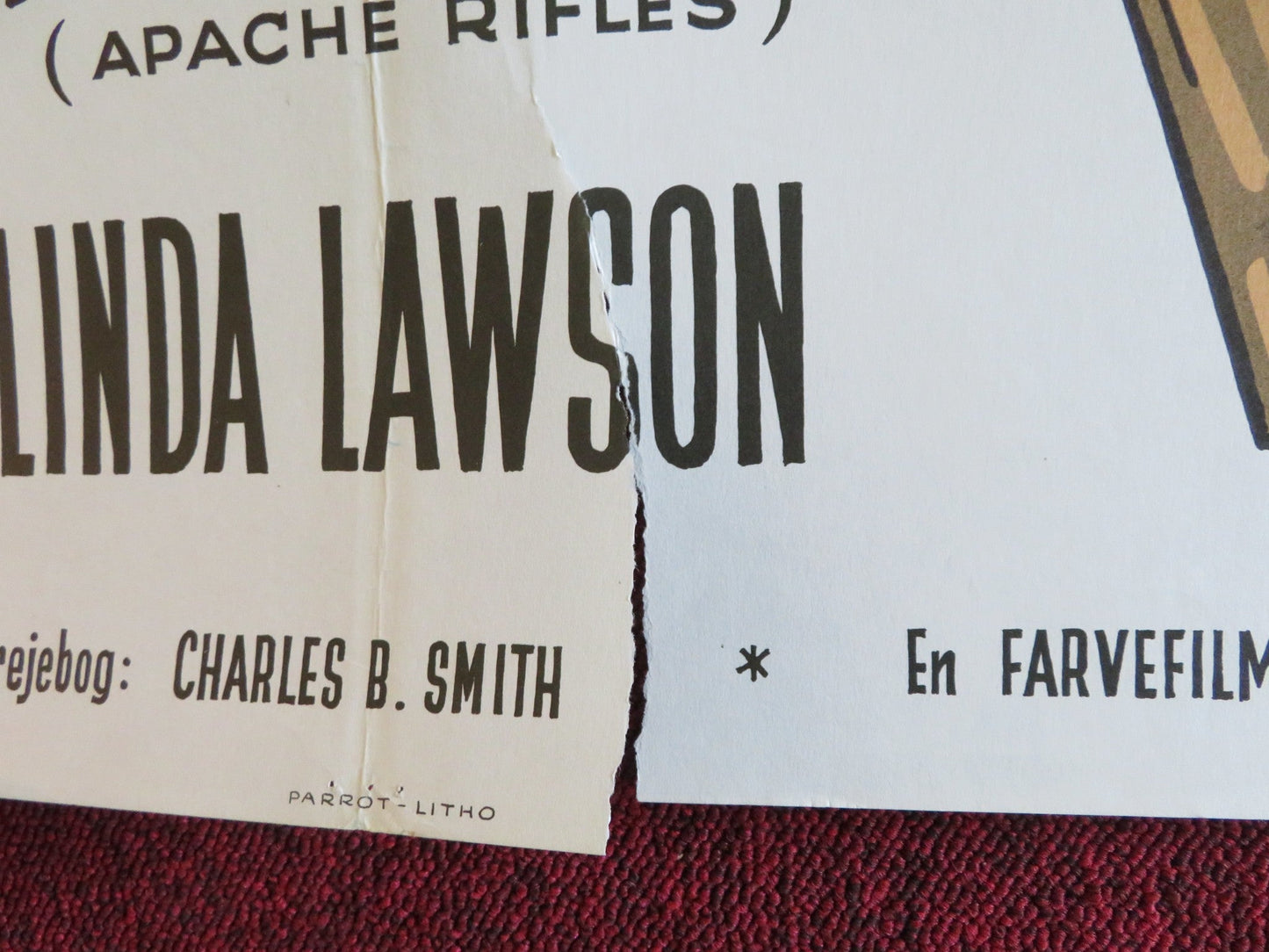 APACHE RIFLES DANISH POSTER ROLLED AUDIE MURPHY MICHAEL DANTE 1965 Rendezvous Cinema Movie posters