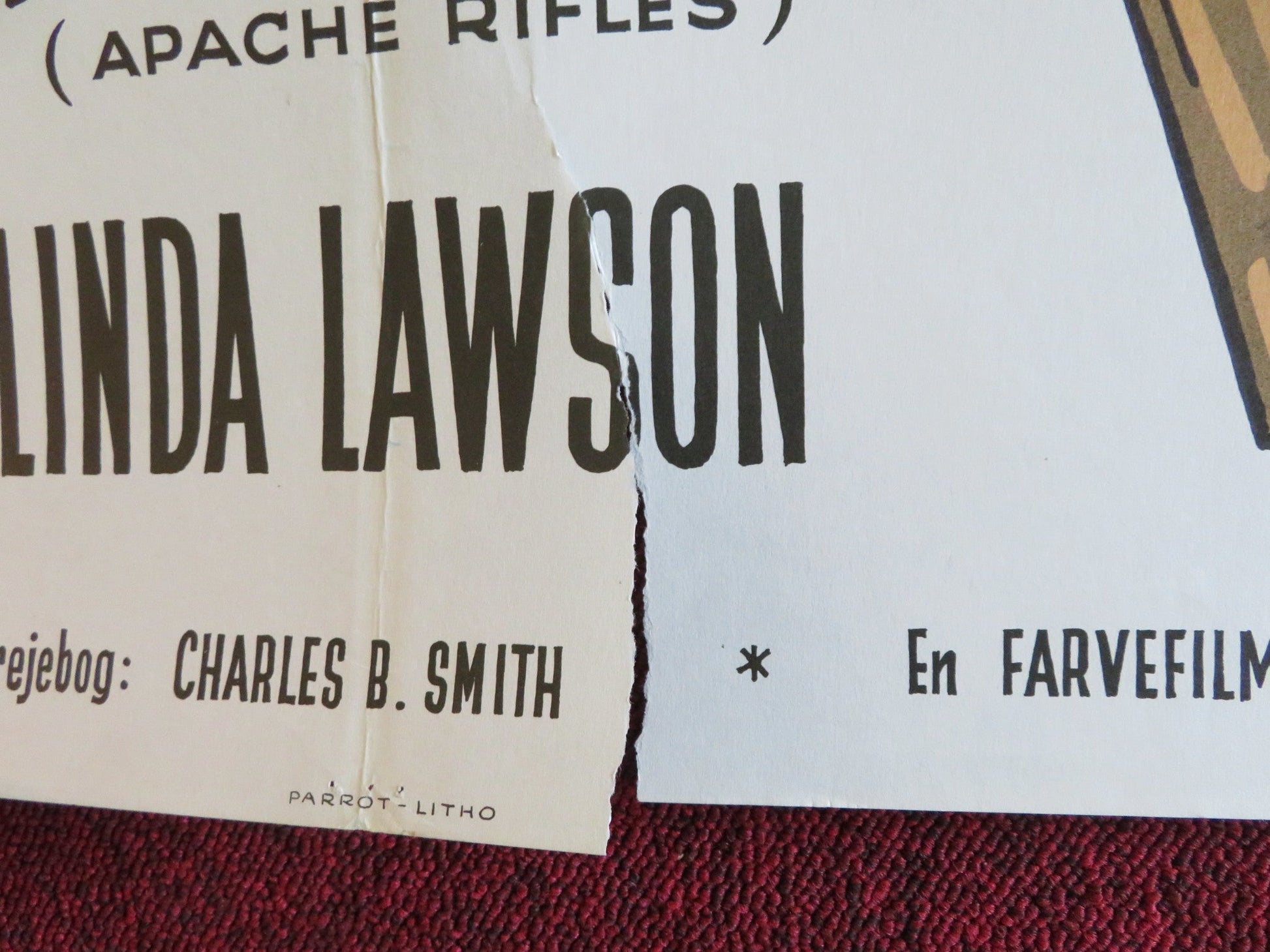 APACHE RIFLES DANISH POSTER ROLLED AUDIE MURPHY MICHAEL DANTE 1965 Rendezvous Cinema Movie posters