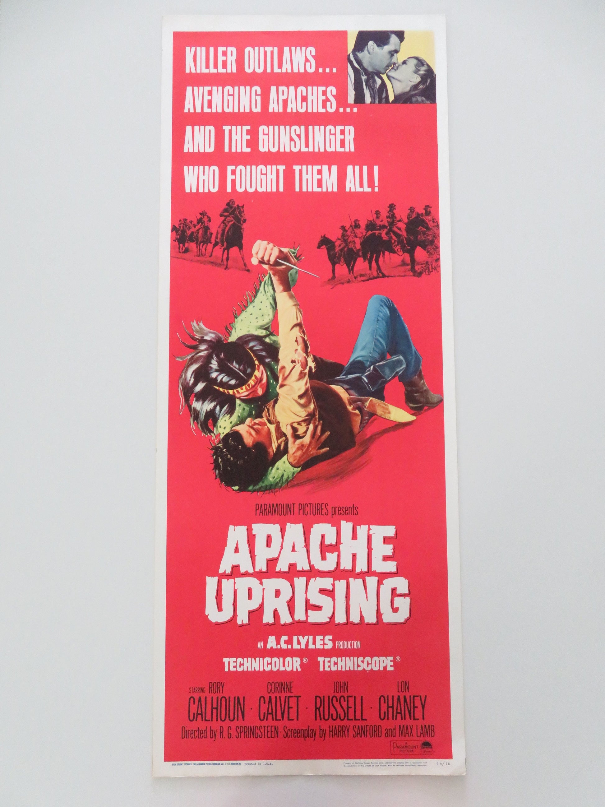 Apache Uprising US Insert Poster Rory Calhoun Corinne Calvet 1966 Movie posters