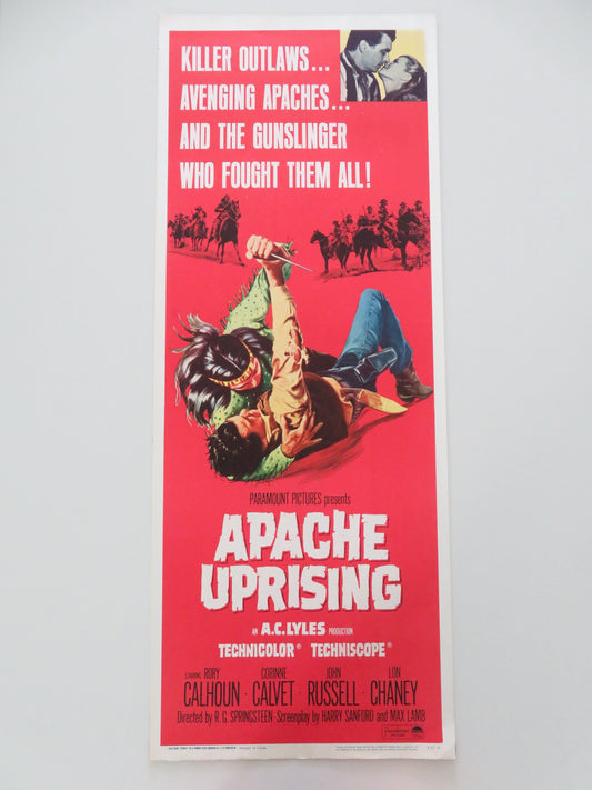 Apache Uprising US Insert Poster Rory Calhoun Corinne Calvet 1966 Movie posters