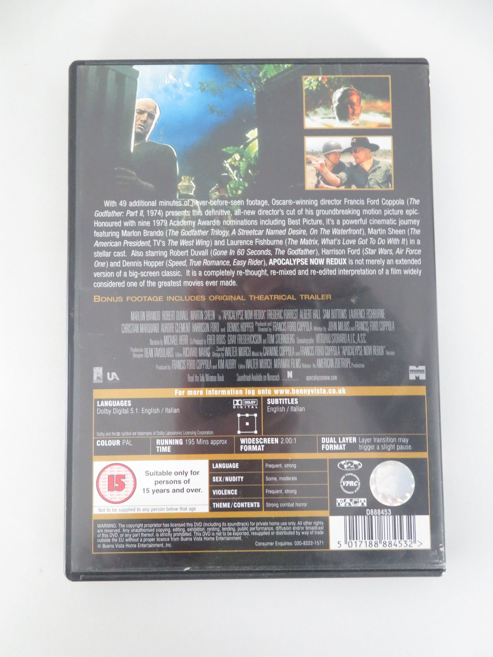 Apocalypse Now Redux (DVD) Martin Sheen Marlon Brando 1979 Region 2 Movie posters