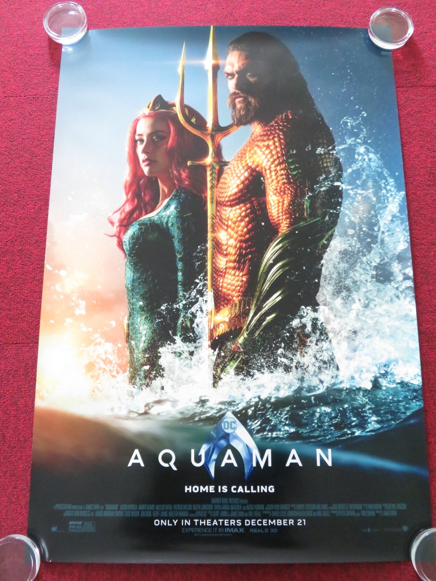 AQUAMAN US ONE SHEET ROLLED POSTER DC JASON MOMOA AMBER HEARD 2018 Rendezvous Cinema Movie posters