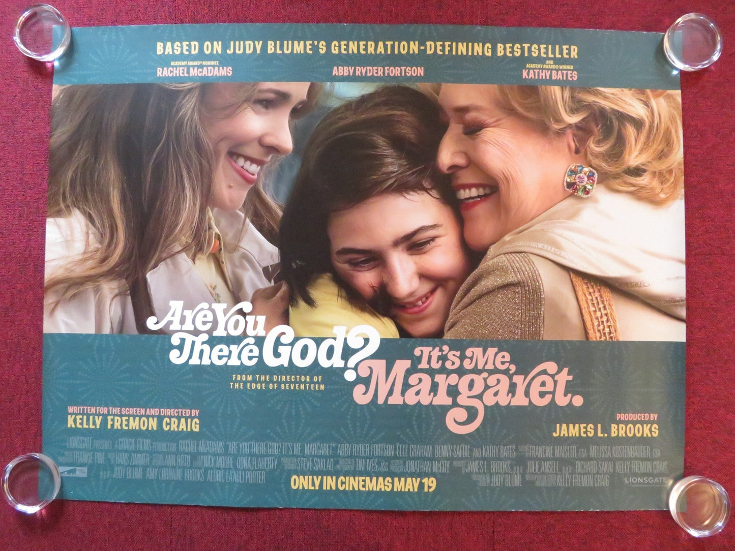 ARE YOU THERE GOD? IT'S ME MARGARET UK QUAD ROLLED POSTER RACHEL MCADAMS 2023 Rendezvous Cinema Movie posters