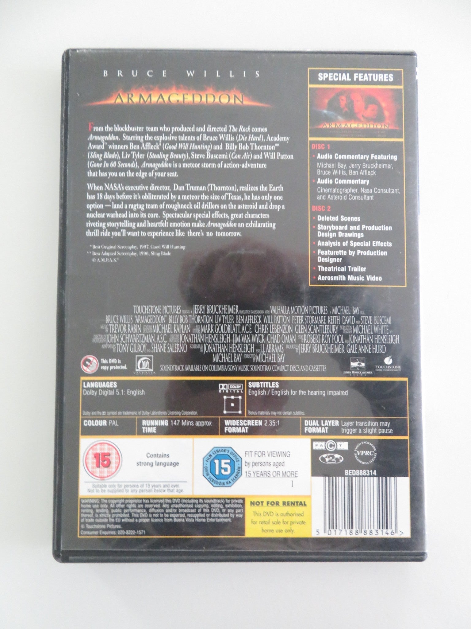 Armageddon - 2 Disc Collector's Edition (DVD) Bruce Willis 1998 Region 2 Movie posters