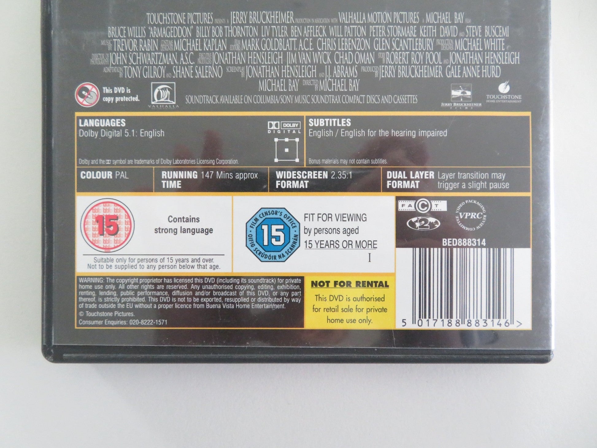 Armageddon - 2 Disc Collector's Edition (DVD) Bruce Willis 1998 Region 2 Movie posters