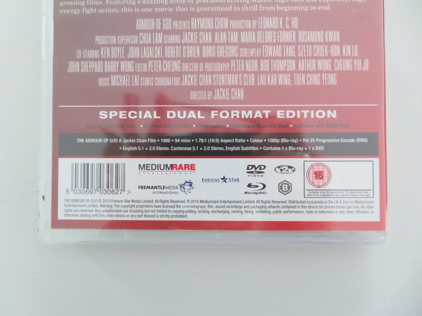 ARMOUR OF GOD (BLU - RAY) JACKIE CHAN ALAN TAM 1986 REGION B + 2 Movie posters