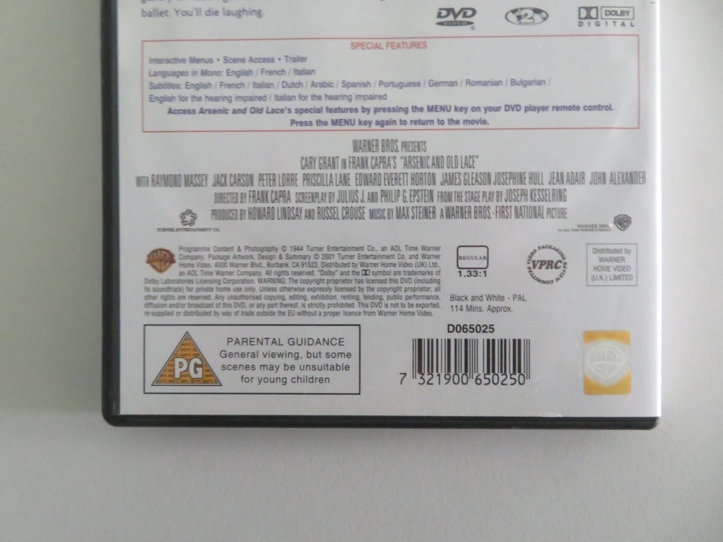 ARSENIC AND OLD LACE (DVD) CARY GRANT PRISCILLA LANE 1944 REGION 2 Movie posters