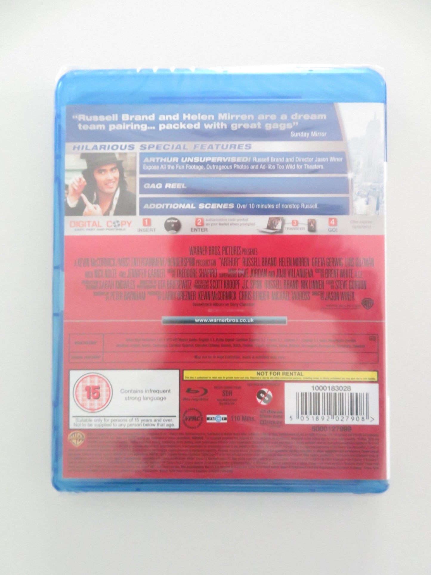 ARTHUR (BLU - RAY) RUSSELL BRAND HELEN MIRREN 2011 REGION B Movie posters